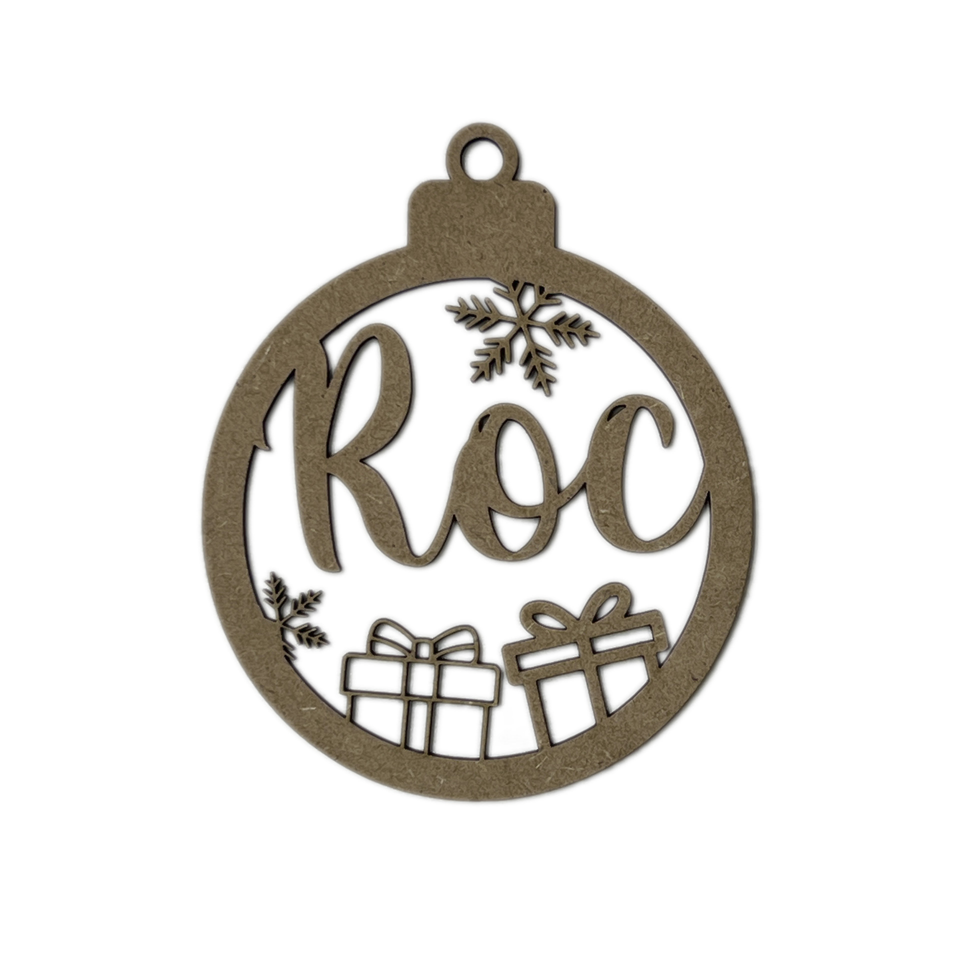 Esfera de navidad personalizada en madera