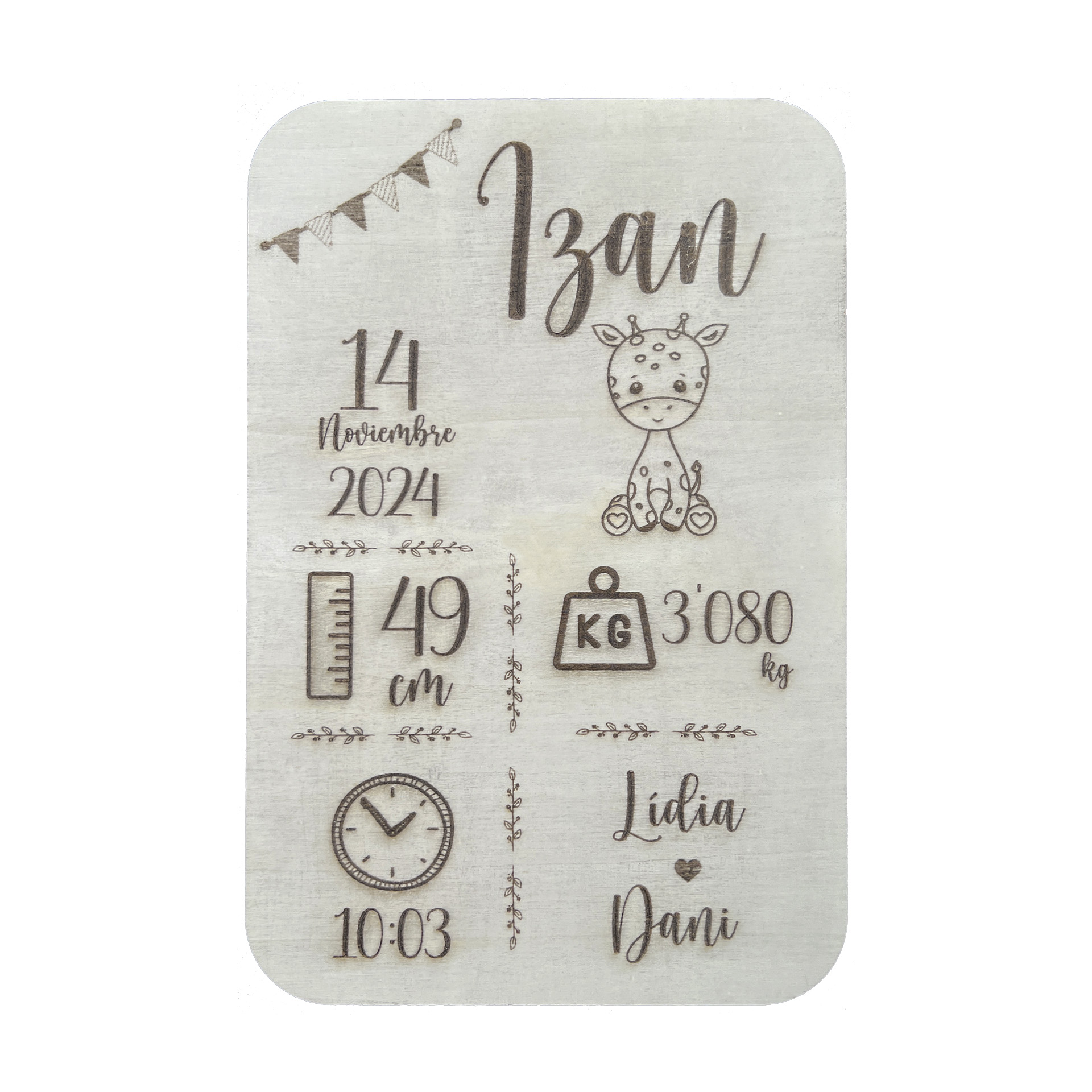 Placa natalicio personalizado