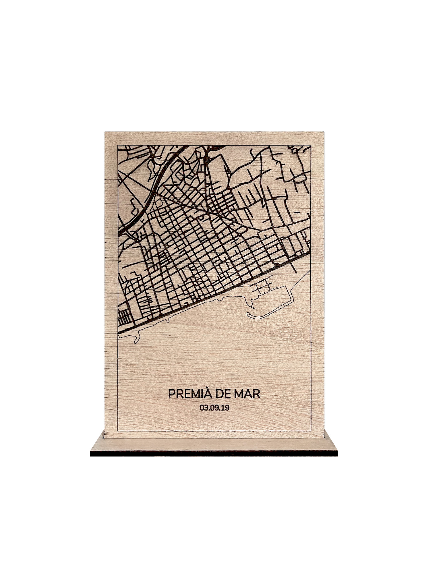 Placa de la ciudad de madera